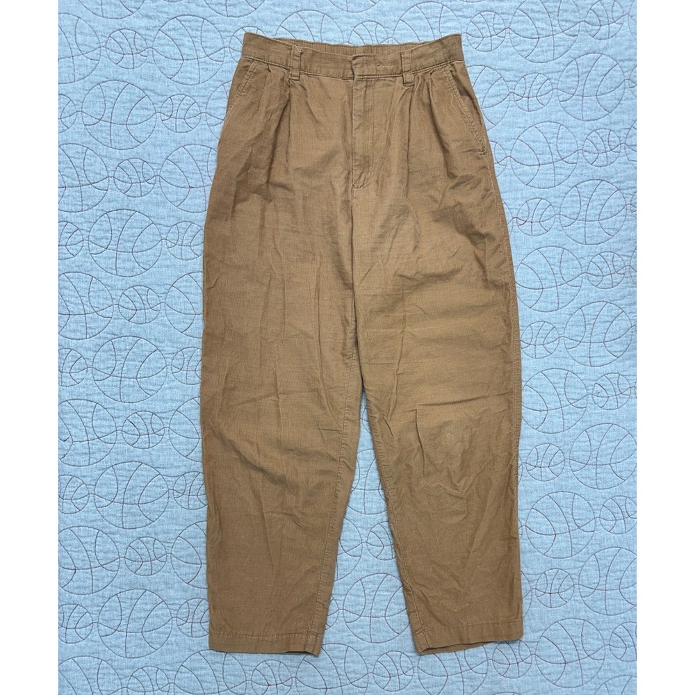 Gap Pleated Tapered Cord Pants Holiday Brown High Rise / Womens 6